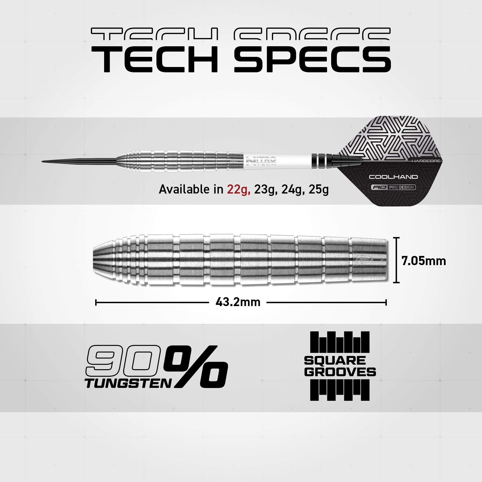 RED DRAGON Luke Humphries TX1 22 Gram Premium Tungsten Darts Set