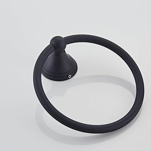 Miniatura 3 de Paquete de 1 toallero negro mate para baño, soporte para toallas de baño de cocina, soporte de pared, almacenamiento resistente, acero inoxidable