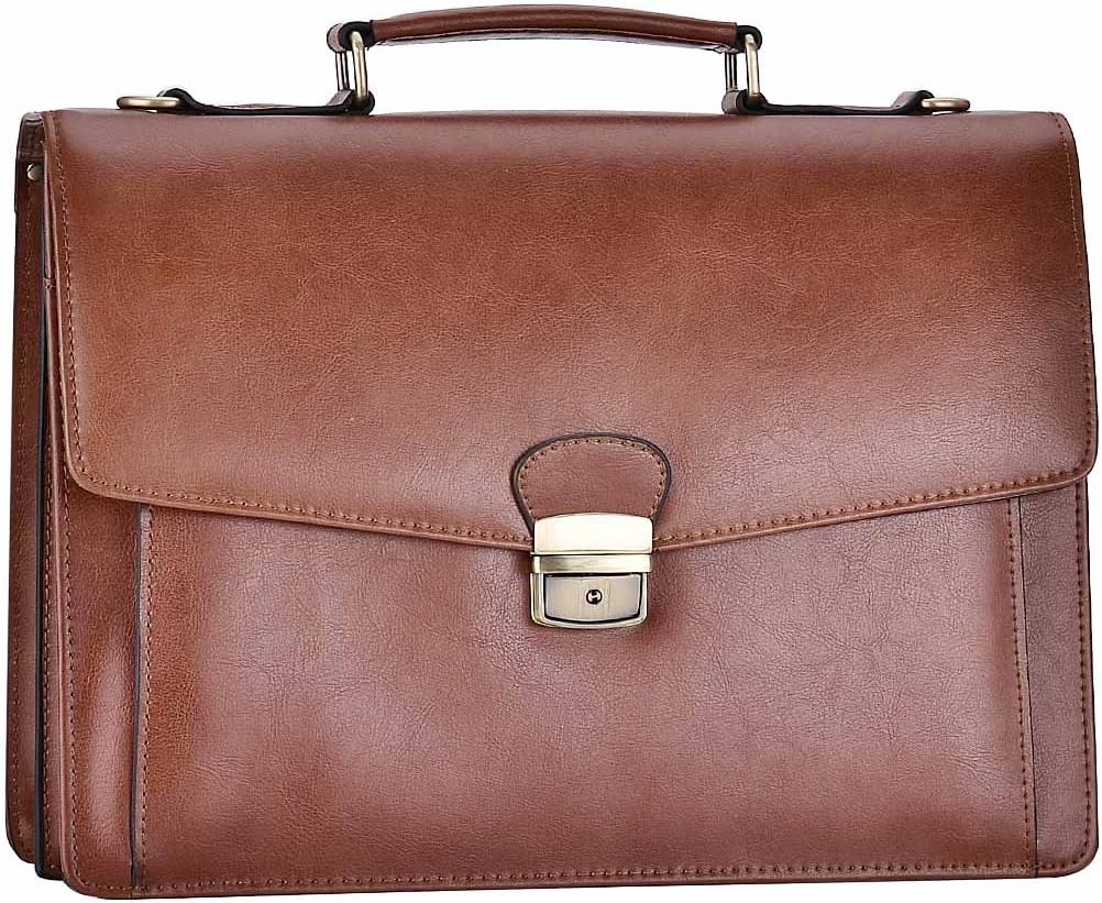 Mens Classic Leather Briefcase Messenger Bags Laptop Handbags Shoulder Bags