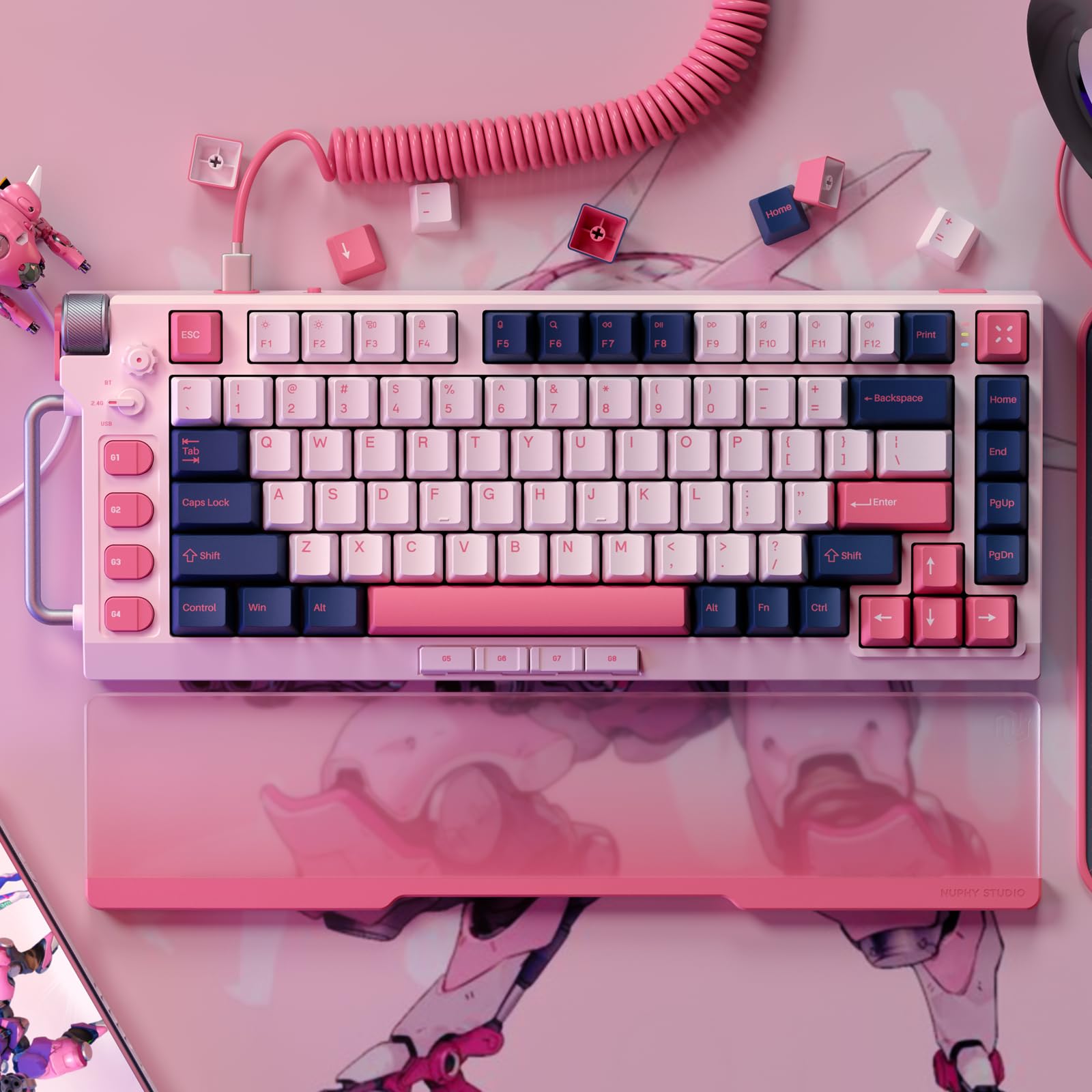 nuphy field75 ピンク Fleeting Goldスイッチ Amazon.com: nuphy Field75 Gaming Keyboard,83 Keys,RGB Wireless