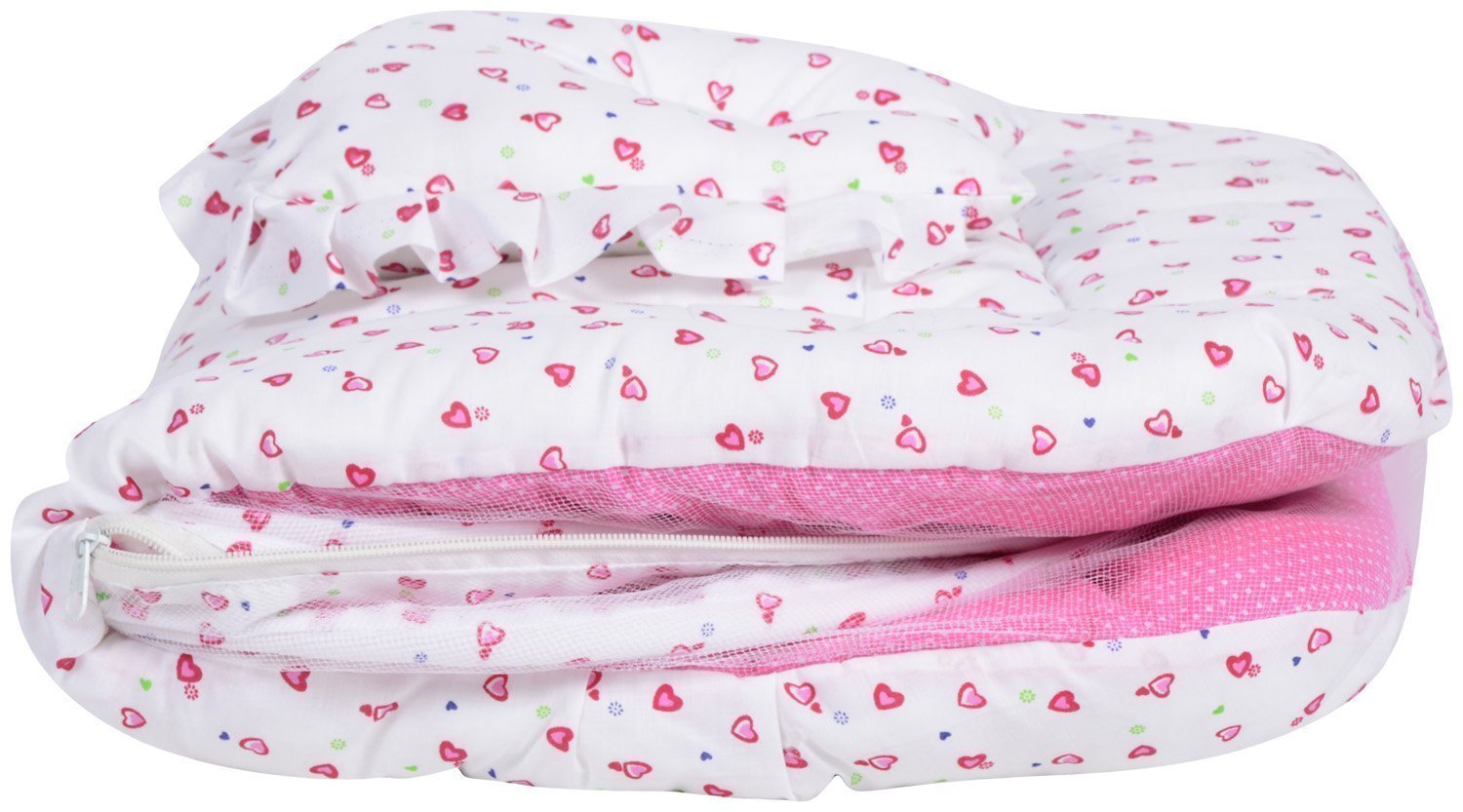 First Kids Step Baby Combo of Bedding Mattress with Mosquito Net & Sleeping Cum Carry Bag (0-3 Months) 1