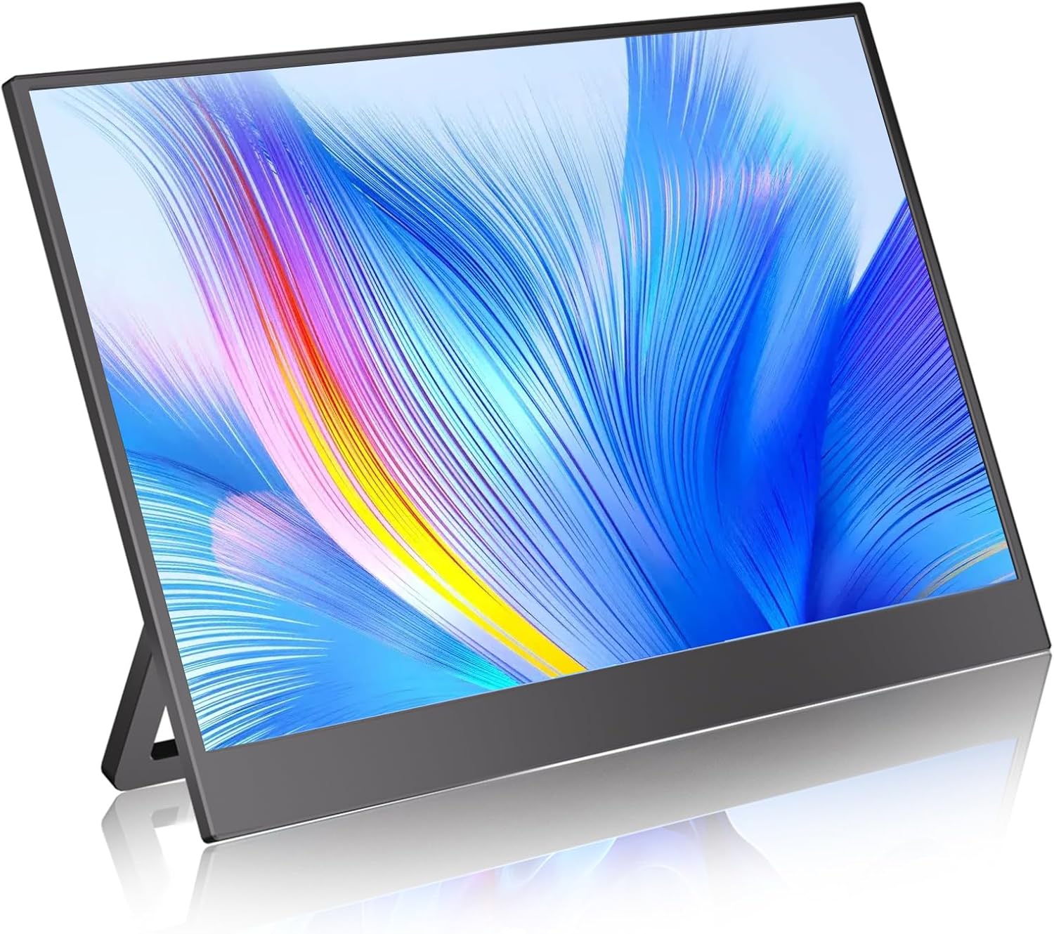 Portable Monitor for 1200P, 14" HDMI USB-C IPS External Screen, Built-in Dual Speakers Gaming for Laptop PC Display with Stand, Plug & Play,Lightweight Small Monitor for On-The-Go Use,Black