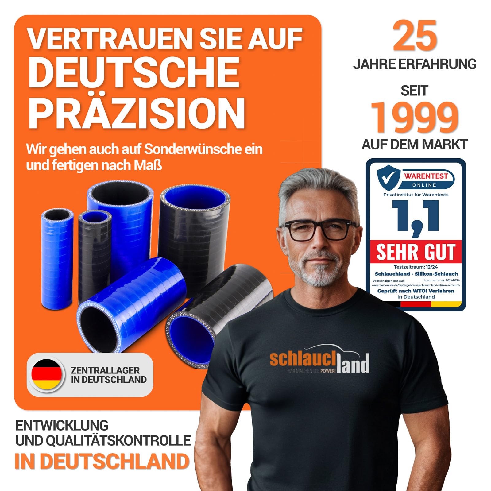 Silikonbogen 135° ID-Ø 41mm schwarz 200°C Silikon-Schlauch Ladeluft LLK Kühler Schlauch-bogen Turbo Kühlmittel Kühlwasser Ansaug Gummi flexibel Rohr