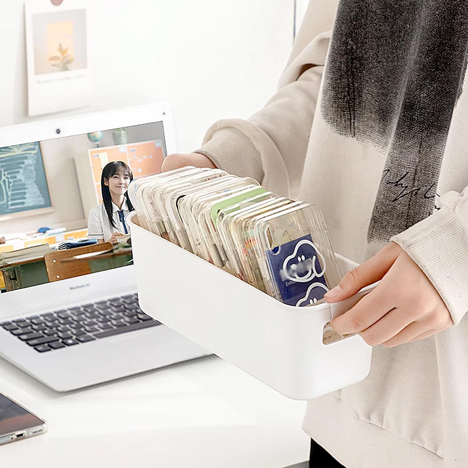 Set 12 Cestini Portaoggetti In Plastica Con Manici - Per Bagno, Cucina, Cosmetici E Scaffali - Foto 5