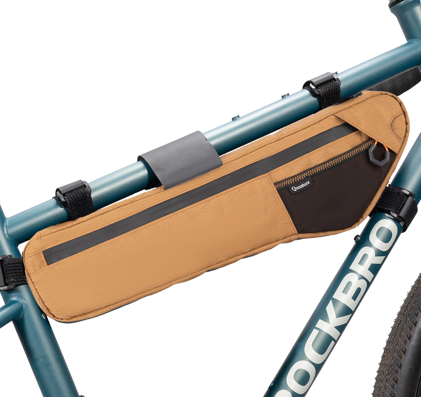 Photo 1 of QUNATURE Bike Frame Bag Bike Triangle Bag Anti-Slip 5-Point Straps Mount Bicycle Under Tube Bike Bag,Cable Port & Pump Holder, Fits Hydration Pack for Gravel MTB & Road Bike Accessories