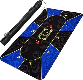 GAMES PLANET XXL Pokermatte, bis zu 10 Spieler, Maße 160x80 oder 200x90 cm, 3 Farben, inkl. Tragetasche, Unterseite Naturkautschuk, wasserabweisend