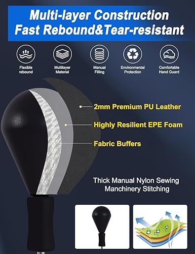 Miniatura 4 de Punching Bag with Stand, Boxing Bag for Teens & Adults - Height Adjustable - Speed Bag for Training, Boxing Equipment, Stress Relief & Fitness