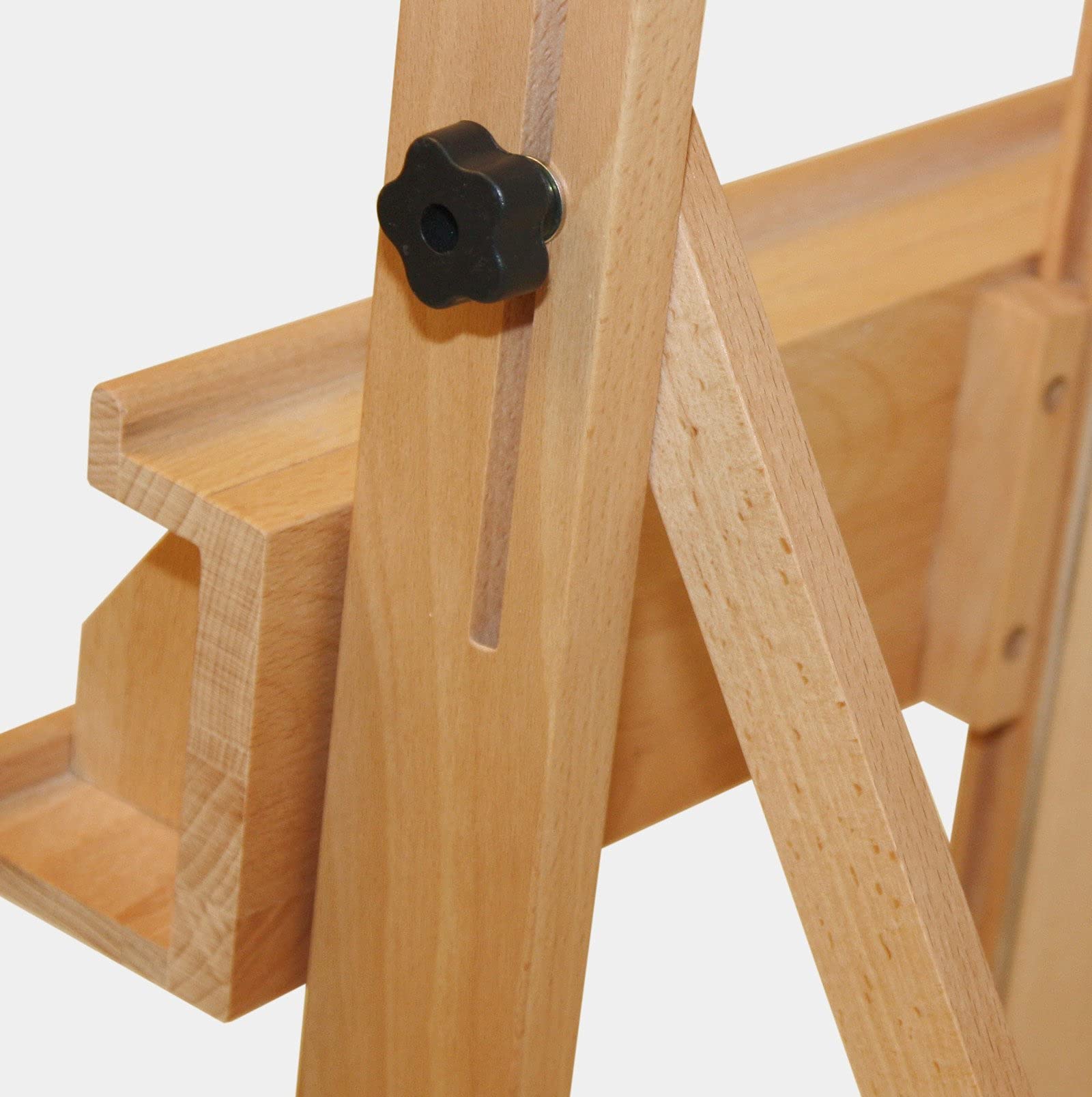 Paintersisters Studio Staffelei 147 - für Keilrahmen bis 200 cm, mit großer Ablage für Malutensilien, Atelierstaffelei aus Buchenholz FSC®, Holzstaffelei