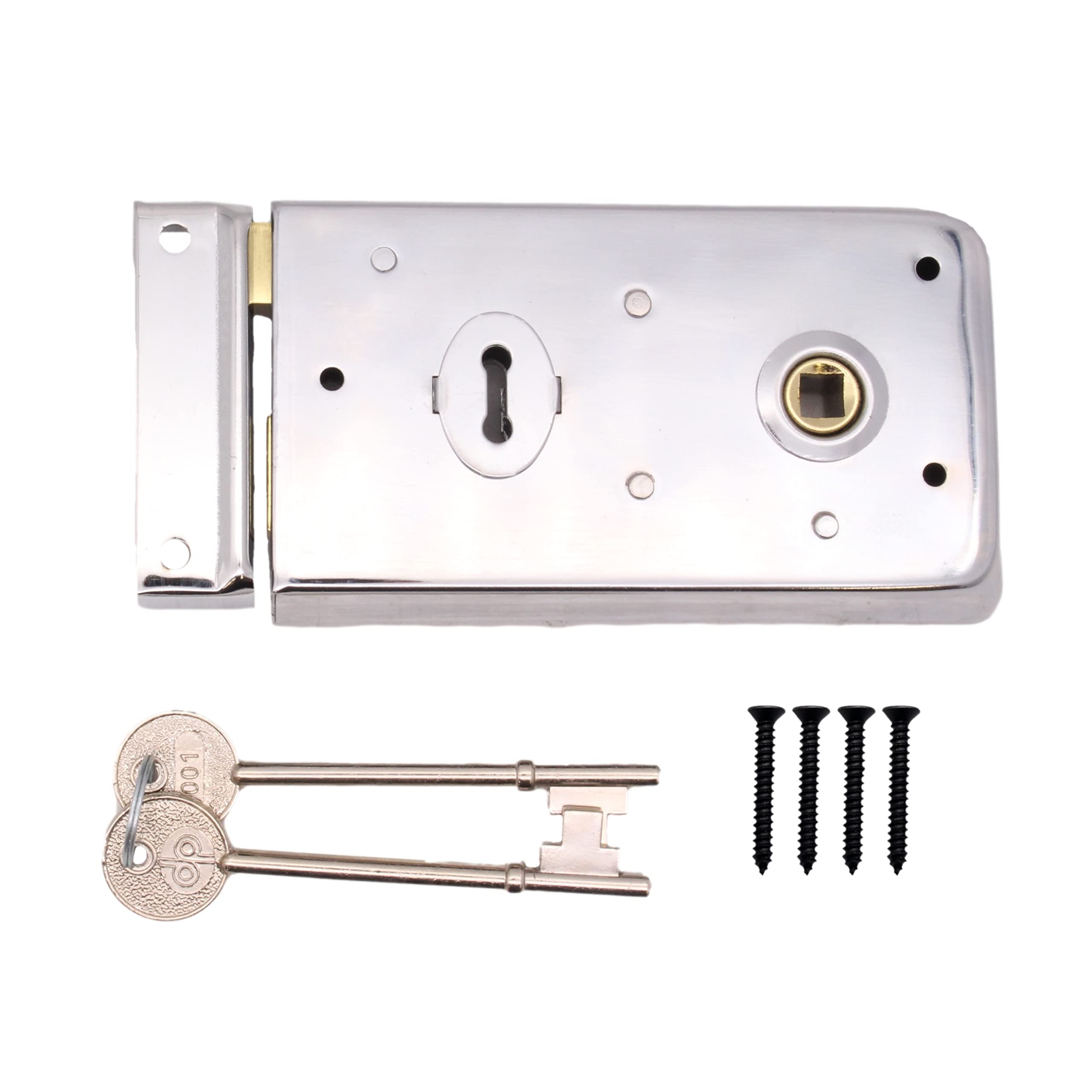 Eai Polished Chrome Rim Sashlock Surface Mounted Lock 140 X 85Mm