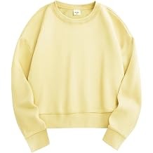 Cropped Sweatshirts for Women Cotton Long Sleeve Crop Tops Crewneck Pullover Oversized Sweater