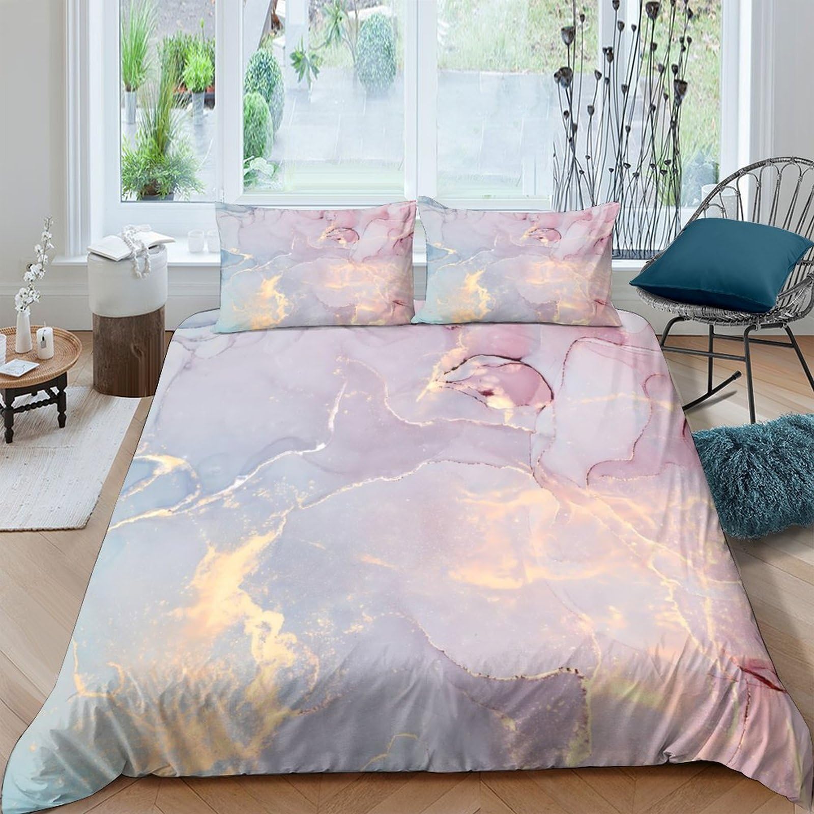 Ctjqhvkz Style-5 3D Printed Dreamy Pink Cloud Fitted Sheet Microfiber Soft Breathable Pastel Sunset Bed Cover For Bedroom Dorm Decor Single（135X200cm）