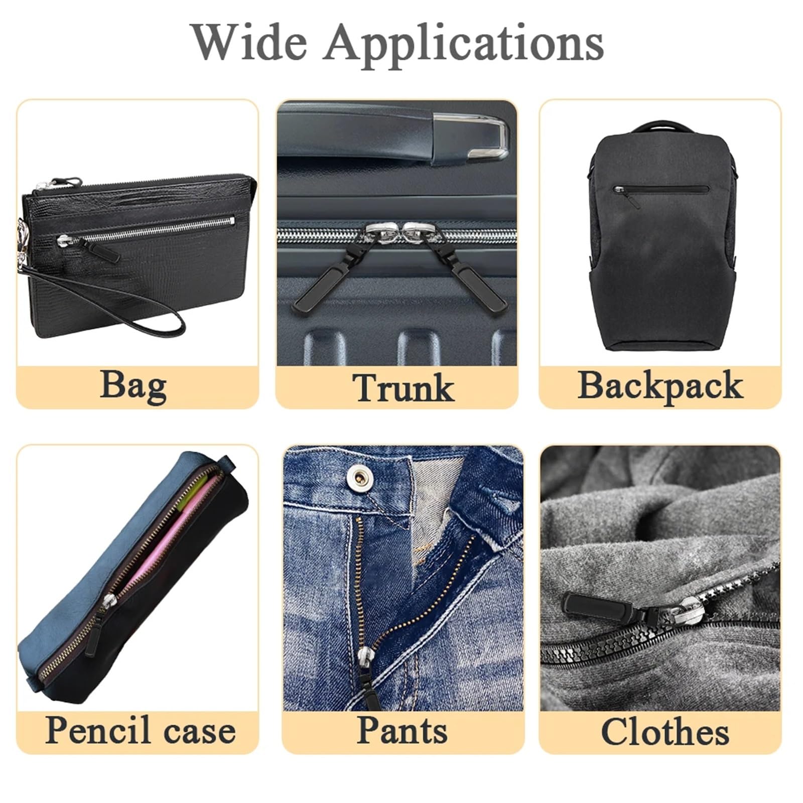 Tirador de cremallera desmontable Pestaña repuesto Deslizadores Kit reparación cabeza for maletas Equipaje Mochilas Bolsos Abrigos Reemplazo tirador(Gray,8 Pcs)