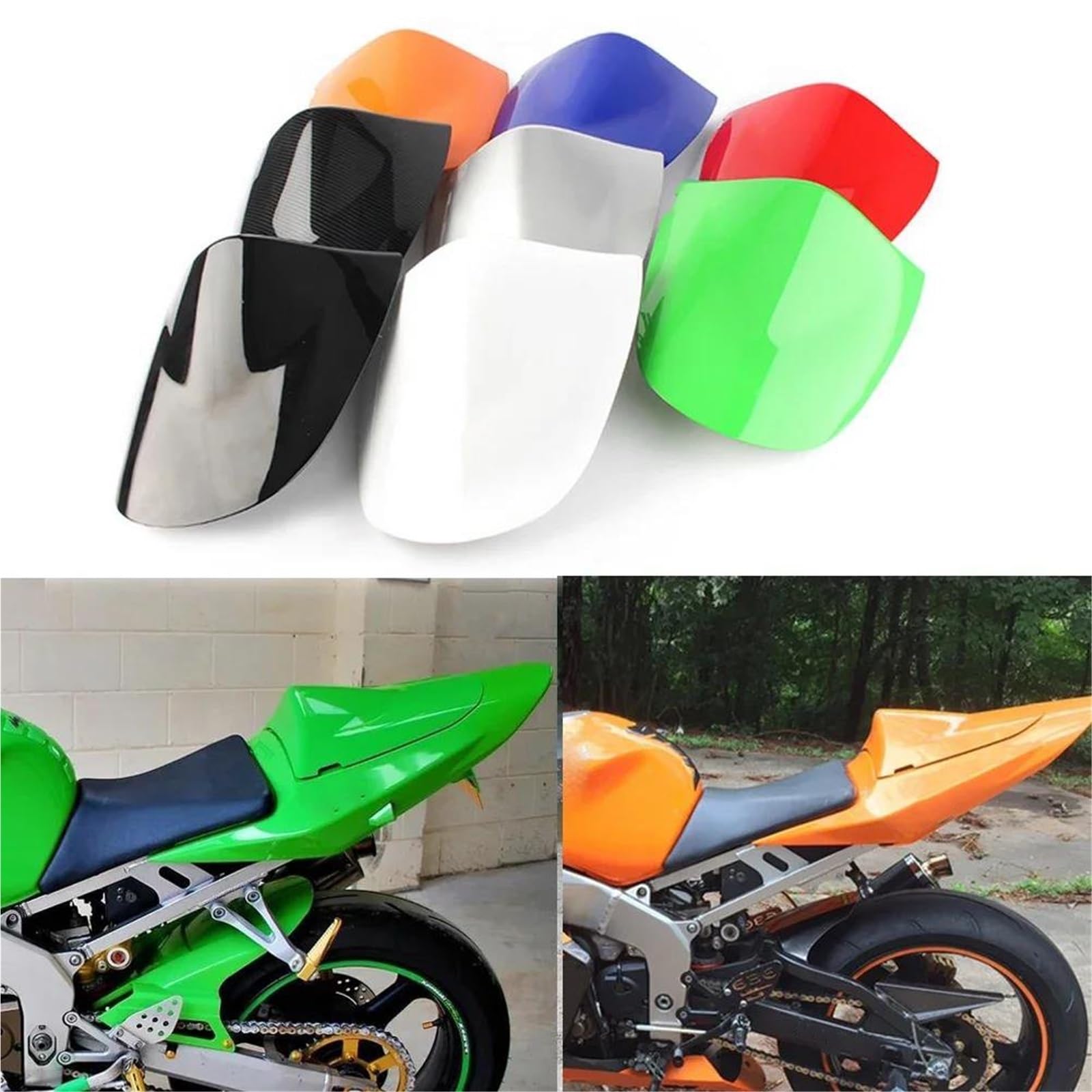 Motorrad-Soziusabdeckung Heckabdeckung (Solo-Sitzbankabdeckung) Für Kawasaki Für Ninja Für Z750 Für Z1000 (2003–2006) Soziusverkleidung(Orange)