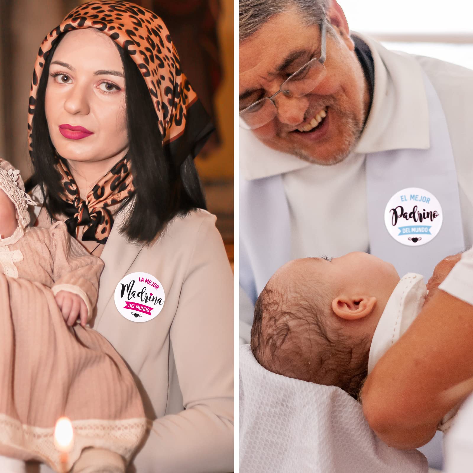 COLOFALLA 2PCS Cartes à Gratter En Italien Parrain Marraine Invitation 2 Enveloppes Parrain Marraine 4PCS Autocollants à Gratter Demande Annonce Naissance Cadeau Surprise Baptême (Rose