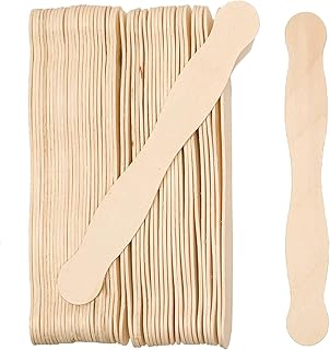 Wooden 8" Fan Handles, Wedding Programs, or Paint Mixing, Pack 100, Jumbo Craft Popsicle Sticks for Auction Bid Paddles, Wooden Wavy Flat Stems for Any DIY Crafting Supplies Kit, by Woodpeckers