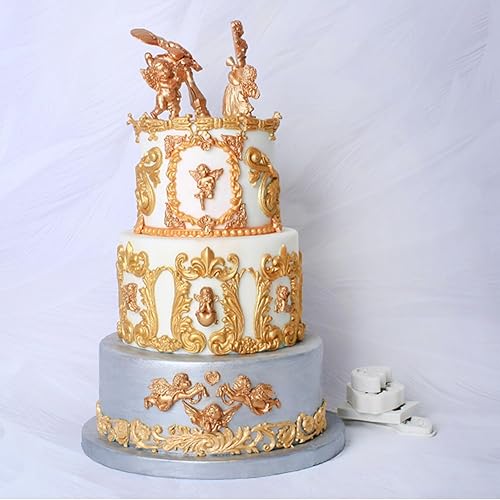 Miniatura 5 de 5 moldes de fondant de ángel, molde de silicona para chocolate cruzado, moldes de silicona para decoración de pasteles, pasta de goma de mascar de