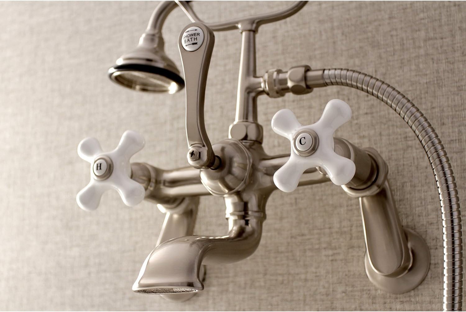 Kingston Brass AE59T8 Vintage Tub Faucet, Brushed Nickel, 7 x 7.06 x 11.5