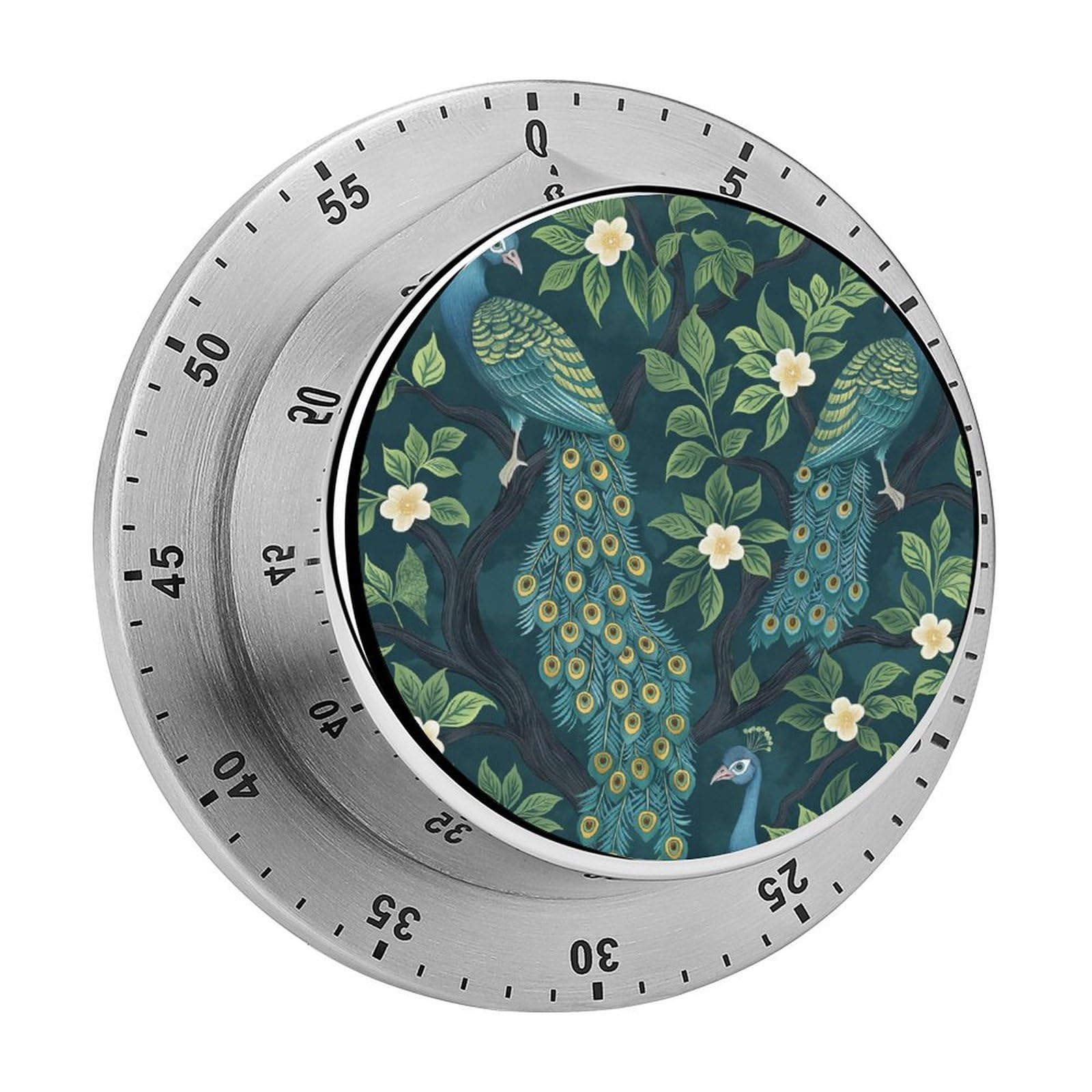 Flower Peacock Kitchen Timer Magnetic Countdown Countup Timer for Cooking Baking 8x8cm