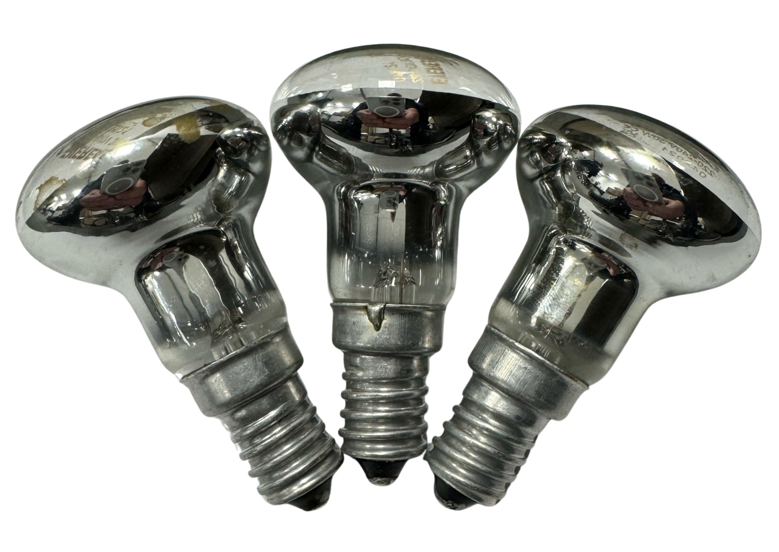 Unibulb R39 E14 30W Lava Lamp Bulbs, 180lm, 220-240V, Small Edison Screw (SES), Dimmable, 2700K (Warm White), Spotlight Incandescent Bulbs (Silver Reflector Base), 4000 Switching Cycles (3)