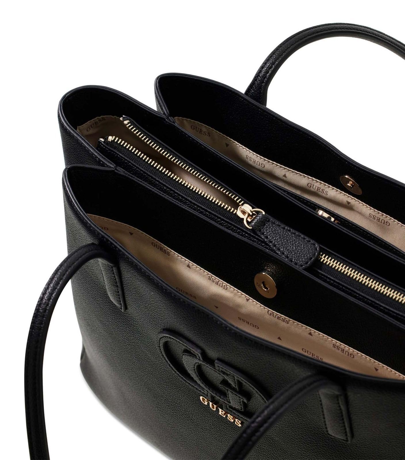 GUESS bolso de hombro bolsa de ordenador portátil con compartimento para portátil Isola Multi Compartment Tote Black negro