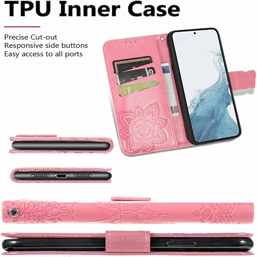 Miniatura 3 de MEOORHE Funda de teléfono PU con patrón de mariposa encantador de moda y TPU con tarjetero para Samsung Galaxy A12 A13 A14 A22 A32 A42 A52 4G 5G