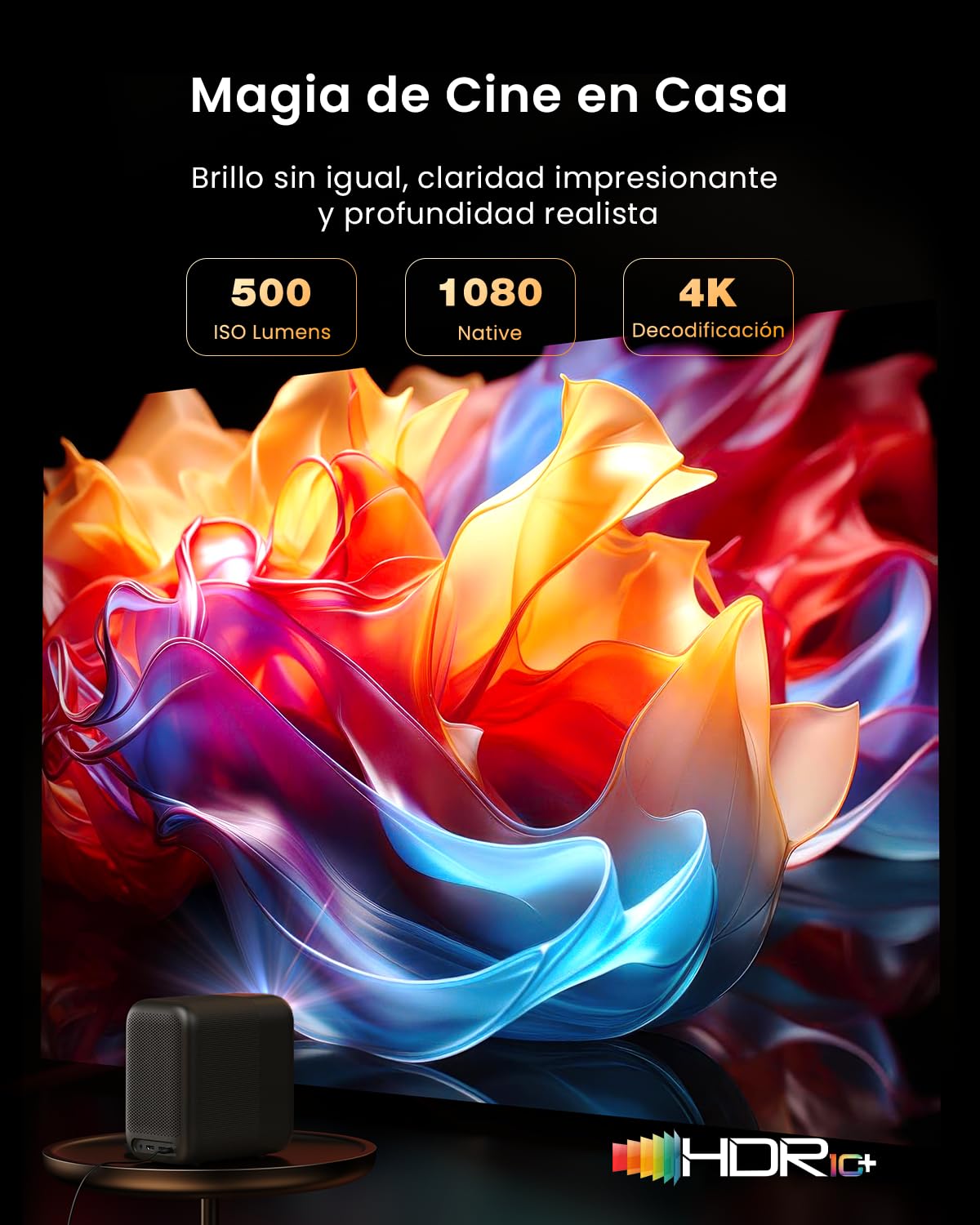 WEMAX Videoproyector Inteligente Google TV y Netflix Oficial, 500 ISO Lúmenes, 1080P (4K), Autofocus y Corrección IA, Óptica Sellada Anti-Polvo, Dolby Audio. Ideal para Cine en Casa y Deportes 2026