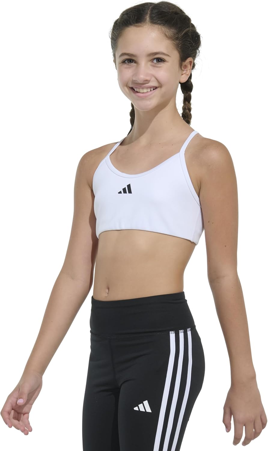 adidas Girls' Padded Y Back Sports Bra - Image 4