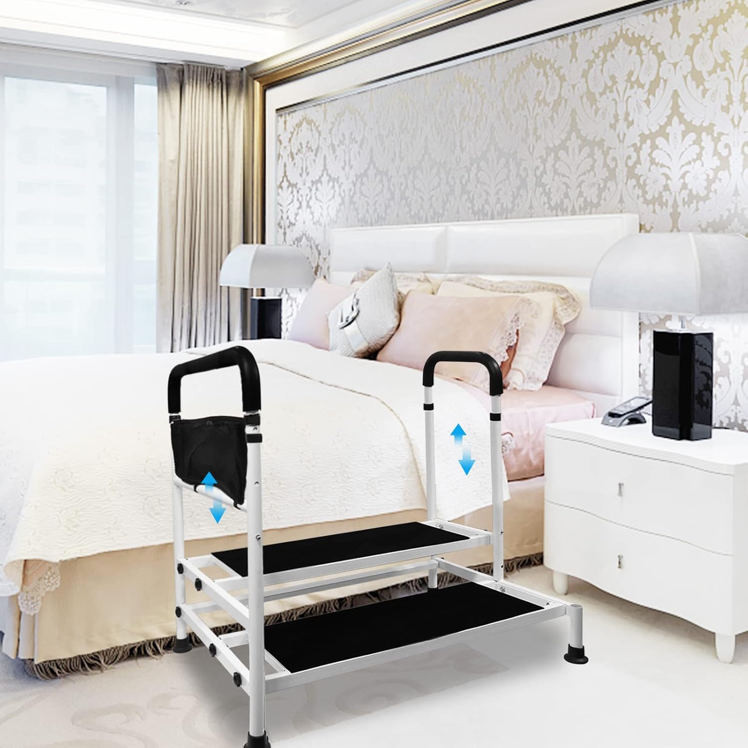 Stranthother Bed 2 Step Stool for High Beds Adjustable