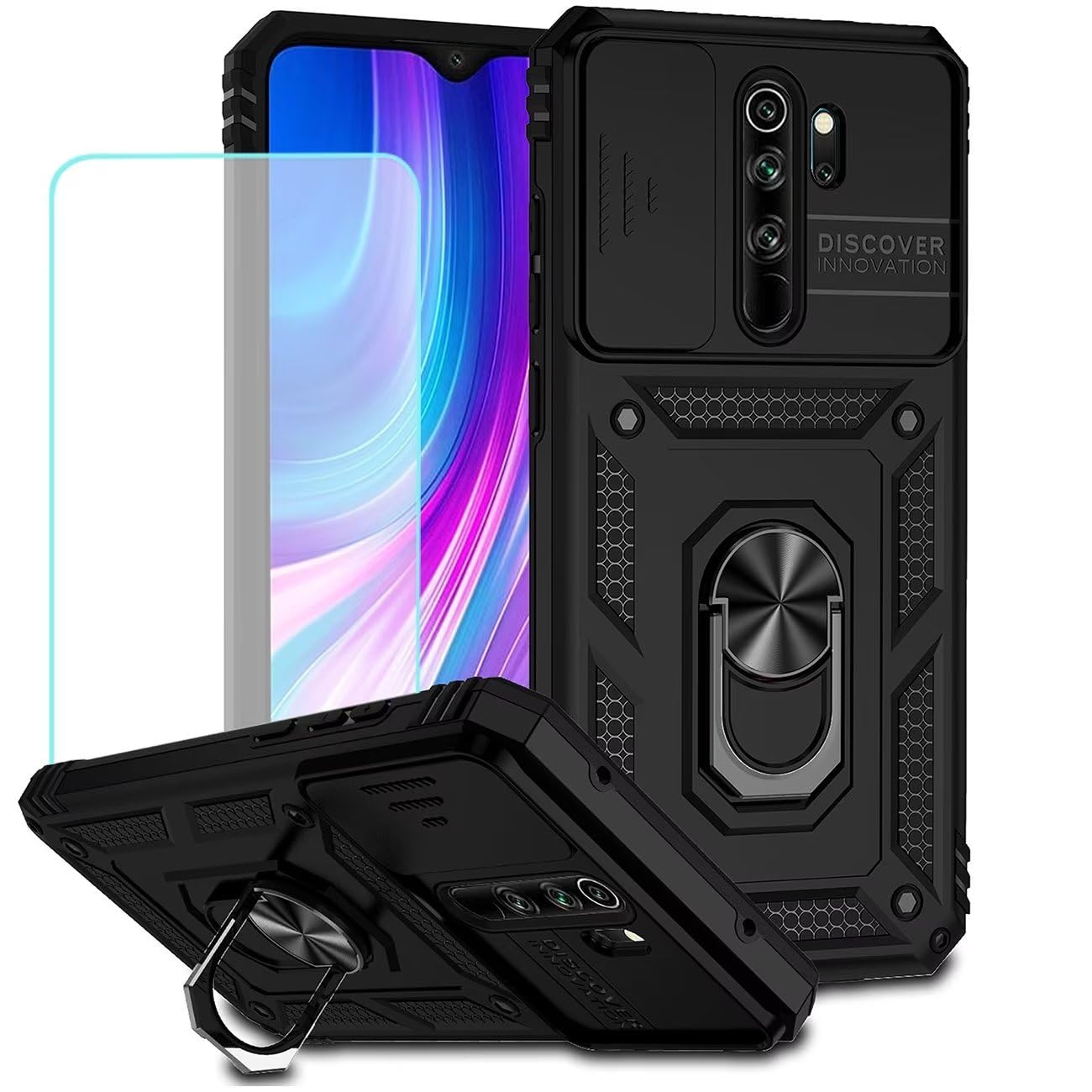 Coque Redmi Note 8 Pro anti-chute avec protection verre d'écran - 8
