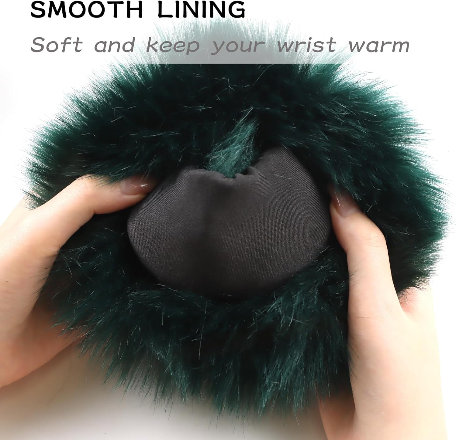 Peecabe Winter Women Fuzzy Arm Warmers Girls Faux Fur Short Wrist Cuffs Fluffy Soft Wrist Cover Ankle Warmer - Image 4