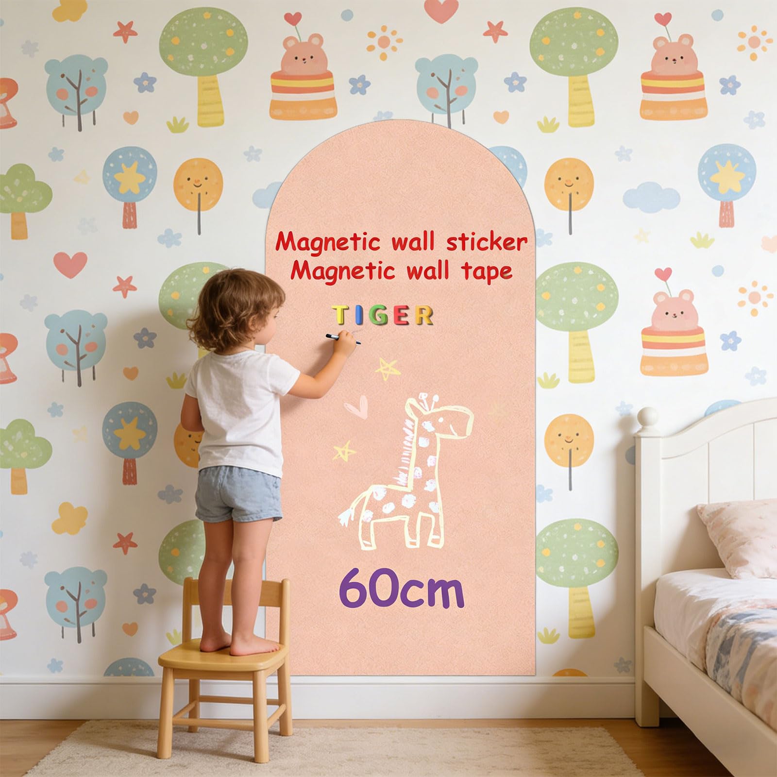 Calcomanía adhesiva para pared, pizarra magnética borrable, tablero de dibujo para niños, para educación en hogar, pegatina de tablero de escritura reciclable
