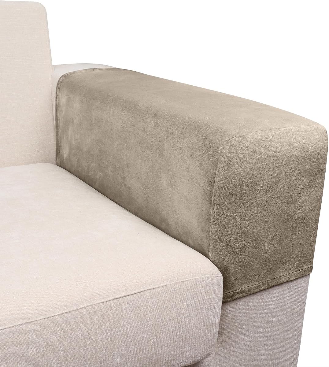 Couch Arm Covers 2 Pcs Sofa Armrest Covers Stretch Couch,Armrest Cover for Chairs Scratch-Resistant Sofa Arm Cover Armchair Slipcovers,Taupe