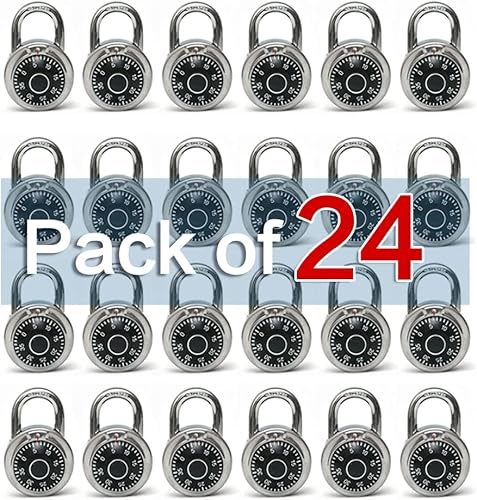 Miniatura 9 de Cerradura de combinación de esfera estándar 2 pulgadas de ancho con diferentes combinaciones paquete de 24 cerradura para escuela empleados gimnasio