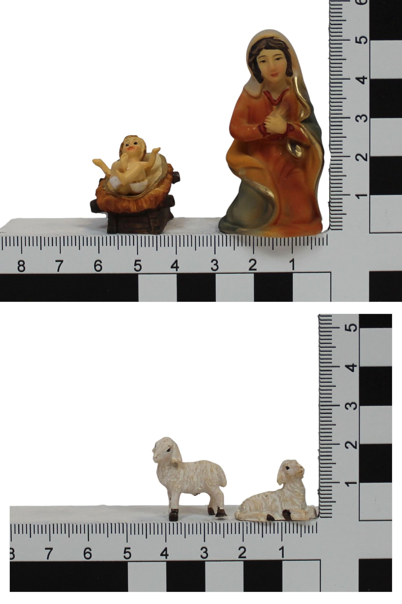 ZICOM Krippenfigur Miniaturfiguren Krippenset 12-teilig Höhe 8cm handbemalt Polyresin