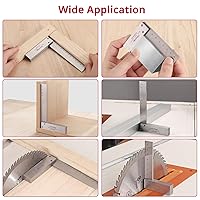 Vista 6 de Juego de 4 combinaciones de cuadrados cuadrados de 2, 3, 4 y 6 pulgadas, juego de ingeniero de ángulo recto de 90 grados, regla de ángulo