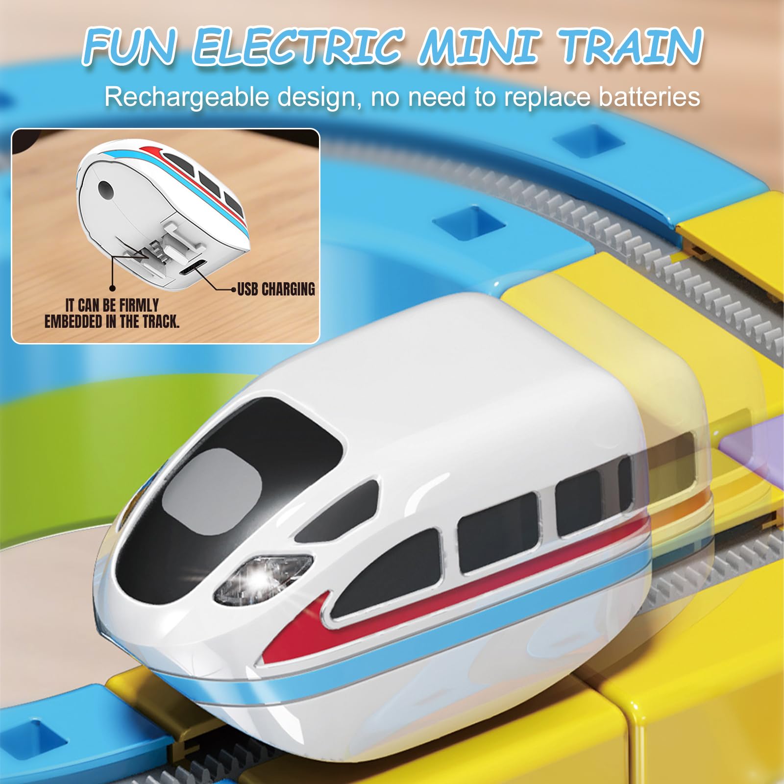 Electric Train Set Flexible Race Track, Gravity-Defying 3D