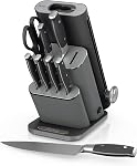 Ninja NeverDull® 10-Piece Premium German Stainless Steel Knife System, Space-Saving Removeable Sharpener, 10-Year Guarantee, Razor Sharp Knives, NeverDull Technology, NK32010BK1, Black