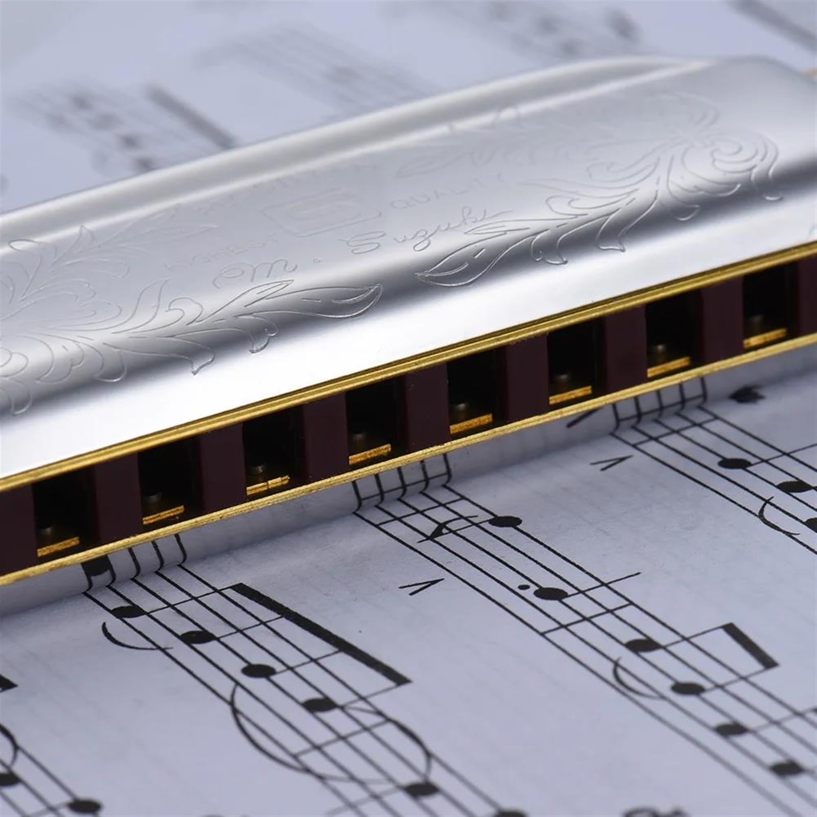 Instrument Harmonijkowy Blues Harmonica Standardowa Klucz 10-Otworowy 20 Tonów Diatoniczna Blues Gaita Harmonica(F Key)
