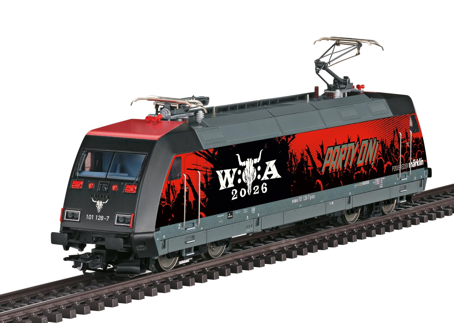 Märklin 39476 lokomotywa elektryczna BR 101 W:O:A Wacken Design Spur H0 – kolekcjonerska lokomotywa dla fanów Hard Rock & Metal