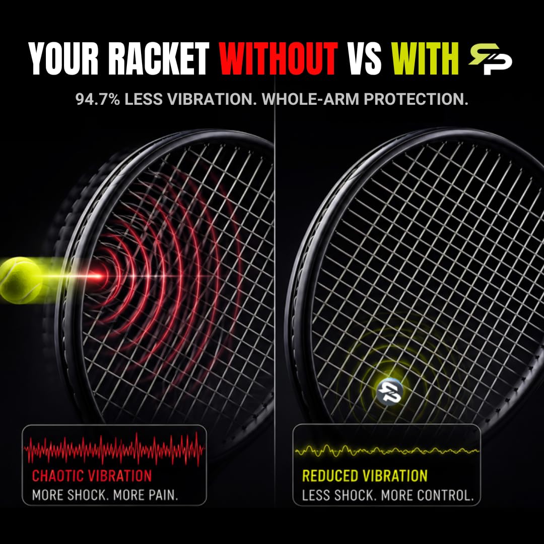 RTP Tennis Racket Vibration Dampener - ShockSorb Original or Ultrasoft V3 The Only Dampener Made for Pain Relief - Handcrafted with Patented Material Sorbothane Made in USA - 1 Pack Limited Warranty