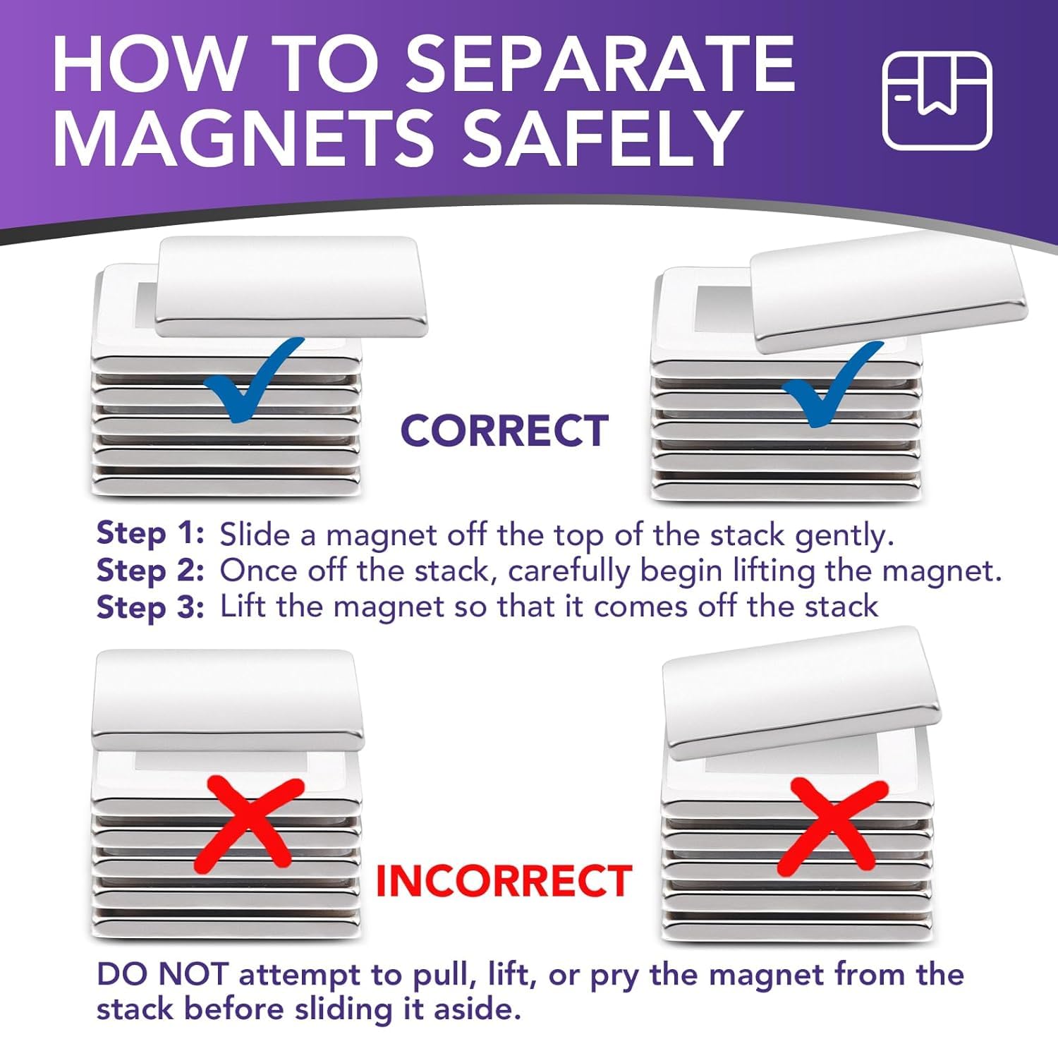 DIYMAG Strong Magnets, Neodymium Square Magnet with Adhesive Backing 6 Pack — Amazon image 5