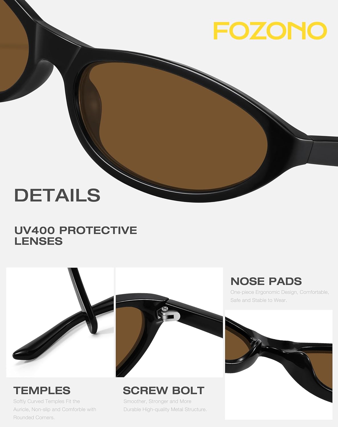 Narrow Retro Oval Sunglasses for Women Trendy Small Cateye Vintage Sun Glasses UV Protection FZN830 - Image 5