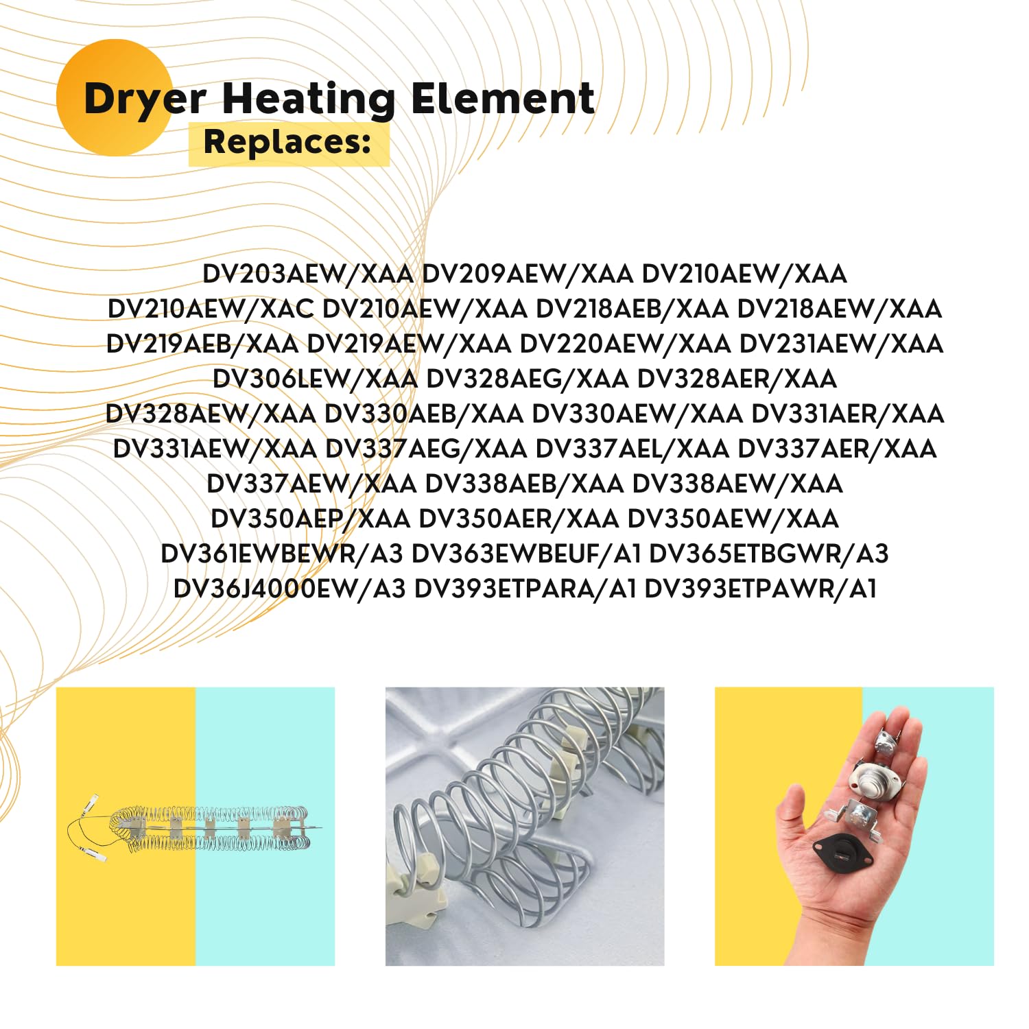 Wibefel Dryer Heating Element Replacement for Samsung DVE50M7450W/A3