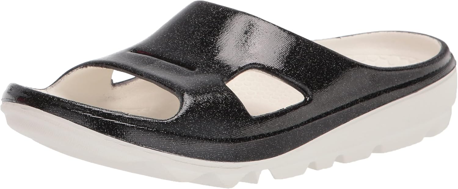 Spenco Women's Slide Sandal Flip-Flop, Black, 9 Wide