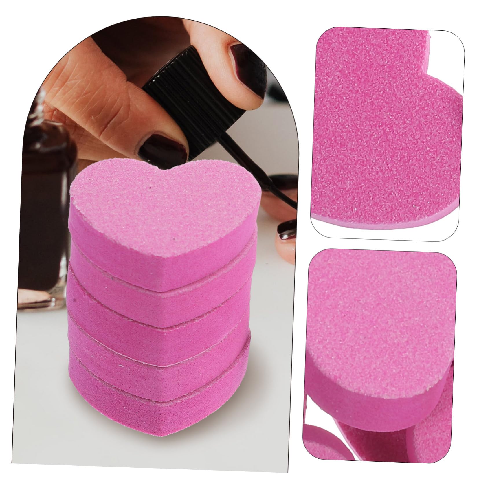 FRCOLOR 250 Piezas amor lima de uñas limas para uñas limas archivos de arte de bloque de lima de lima de de manicura lima de bloque de lijado esponja rosa