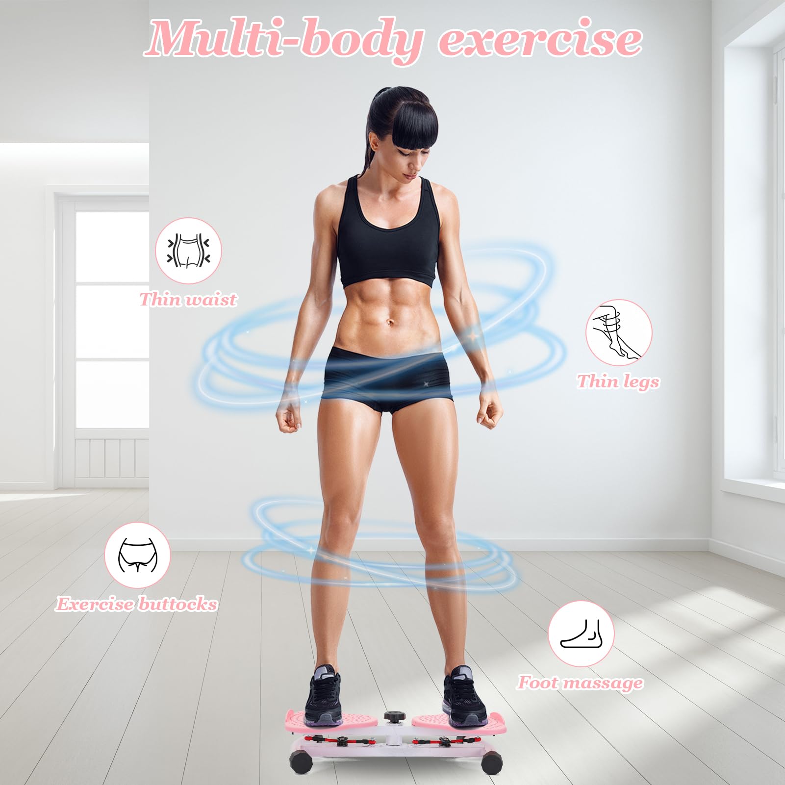 Disco De TorsióN De Cintura,Disco De Giro Para Cintura Moldeador Con Masaje En La Planta Del Pie,Waist Whisper Para Cintura Adecuado Para Mujeres Que Desean PéRdida De Peso,Cardio Y Modelado Corporal
