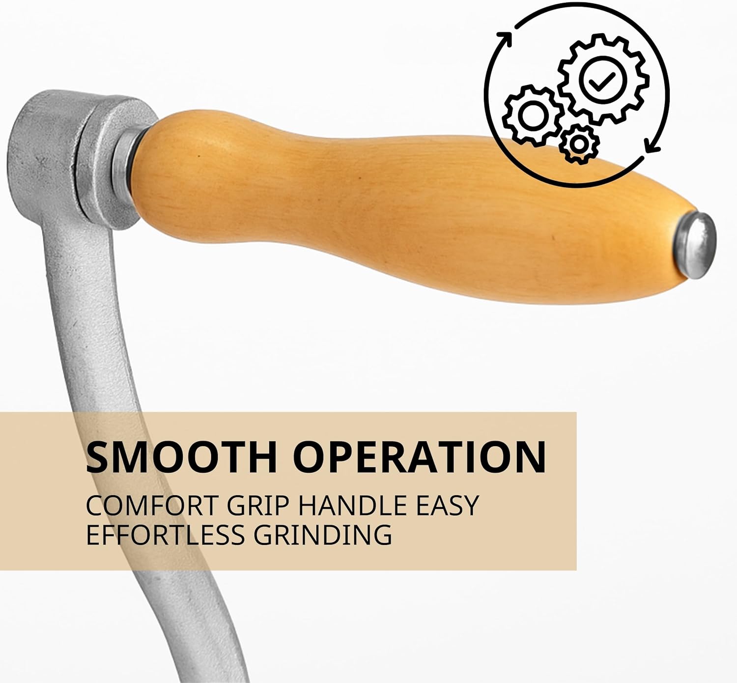 Hand Crank Grain Mill Grinder – Silver Manual Grinder for Corn Wheat Nuts with Clamp Handle Operated Wheat Mill Grain for Home Compact Food Hand Crank Tool