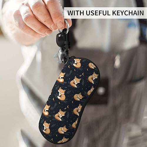 Miniatura 5 de Glasses Case - Cartoon Cute Fox 1 Print Sunglasses Case Soft Slim Lightweight Neoprene Zipper Glasses Organizer For Women Men