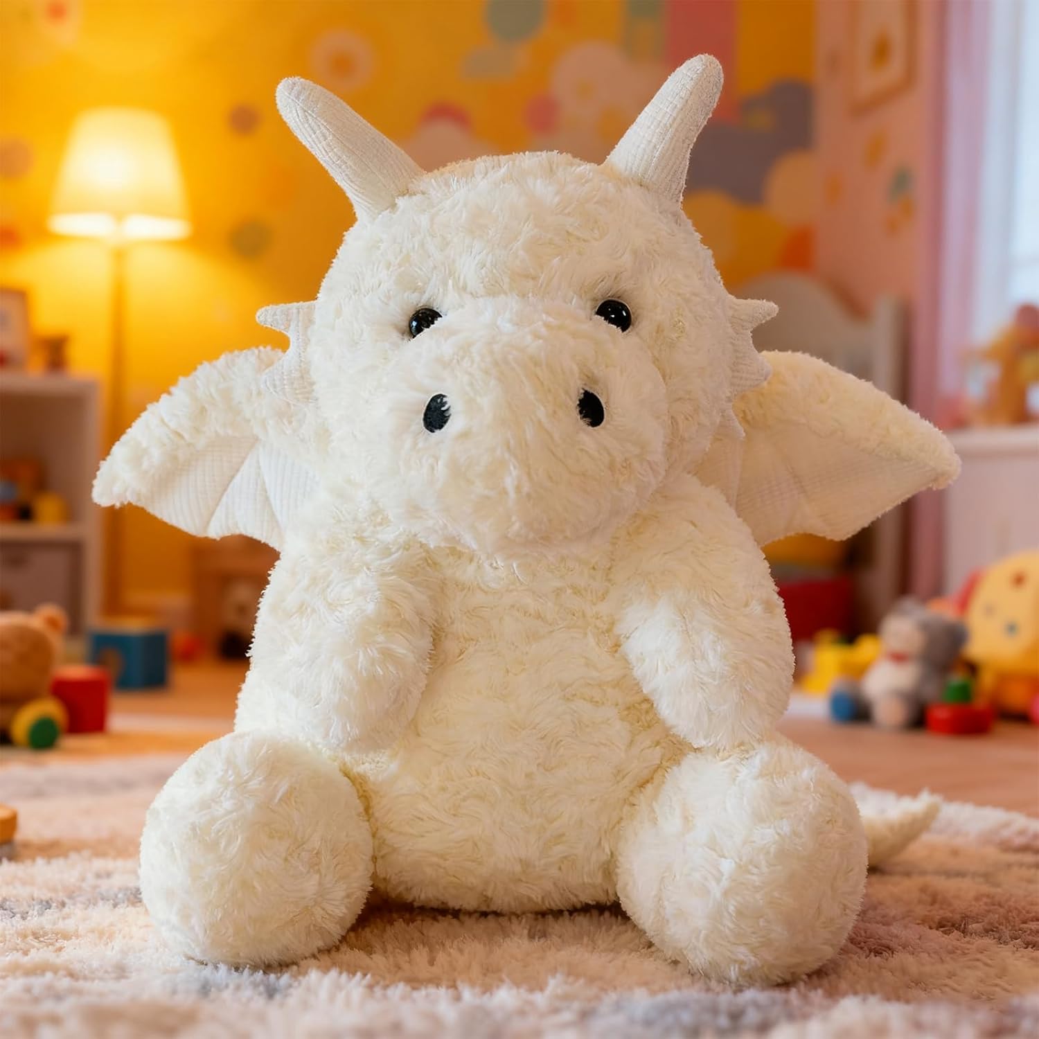 SUSULF Little Flying Dragon - Cute Stuffed Animal Plush Toy - Adorable Soft Dragons Toy Plushies and Gifts - Perfect Present for Kids (White,11.81in/30cm)