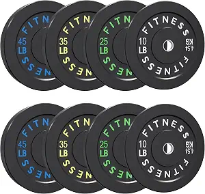 2-Inch Olympic Rubber Weight Plates Set, Bumper Plates for Strength Training, 110-270LB, Colored